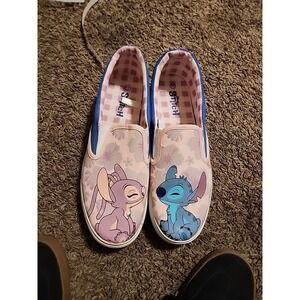 Disney Stitch And‎ Angel Slip On Shoes Unisex M 11 - W 12.5  Pink And Blue Used